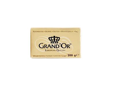 Grand'or unsalted butter 200 g package with cream-colored wrapper