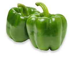 Green bell peppers, fresh whole peppers