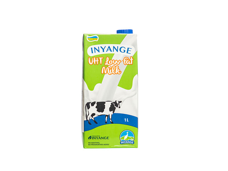 Inyange low fat milk 1L carton with cow graphic