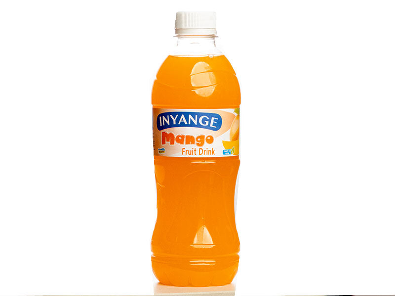 Inyange mango fruit drink bottle, 500 ml, orange plastic container
