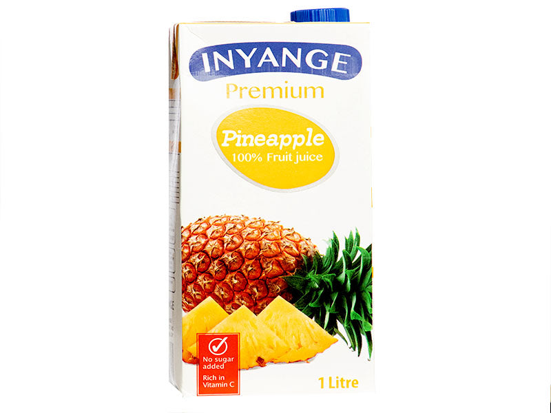 1L pineapple 100% fruit juice carton by INYANGE, blue cap