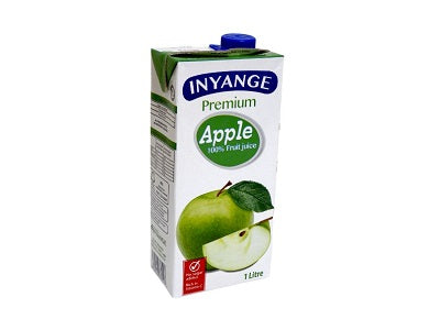 1L apple fruit juice carton by INYANGE, blue cap