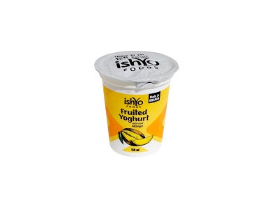 Ishyo mango fruited yogurt cup, 150 ml, yellow fruit filling in plastic pot