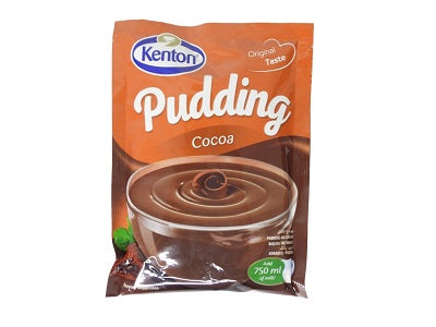 Kenton cocoa pudding pouch with sealable packet and swirl pudding graphic
