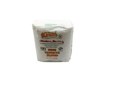 Kinazi cassava flour bag in white paper with red logo