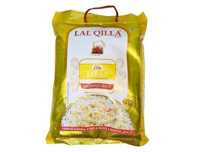 LAL QUILLA Tibar basmati rice, 5 kg foil bag with handle