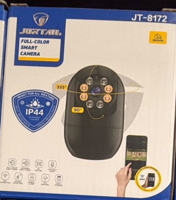 Full-color smart camera with IR night vision, IP44 rating, in retail box (JT-8172)