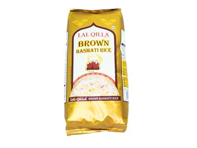 La Qilla Brown Basmati rice bag (1 kg), gold package with logo