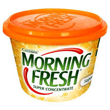 Morning Fresh dish washing paste tub, orange lid and label