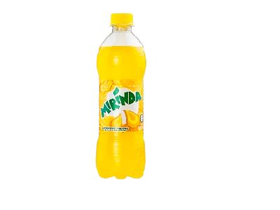 Mirinda pineapple drink bottle, 500 ml, yellow plastic bottle
