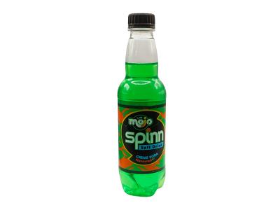 330ml soft drink bottle, Spinn Cream Soda flavor, green drink with black cap