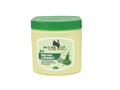 Aloe vera petroleum jelly jar with green lid, cream jar, 440 ml.