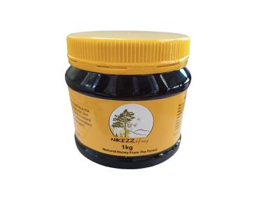 Nikezz Honey First honey jar, 1 kg, yellow lid and amber contents
