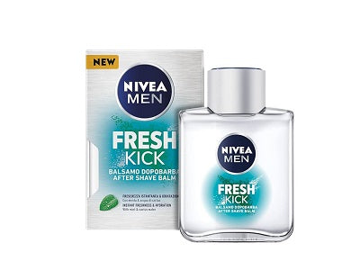 NIVEA Men Fresh Kick after shave balm bottle with matching box, 100 ml