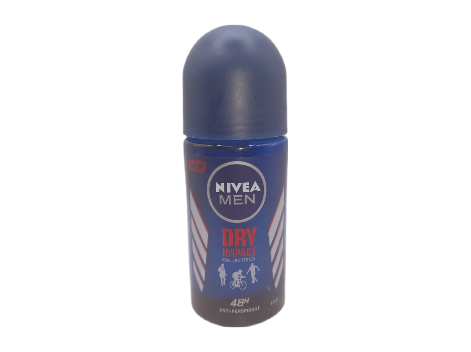 Nivea Men Dry Impact deodorant roll-on with dark blue cap, 48h protection