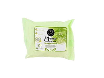 Bio makeup remover wet wipes, 20-count, green wrapper