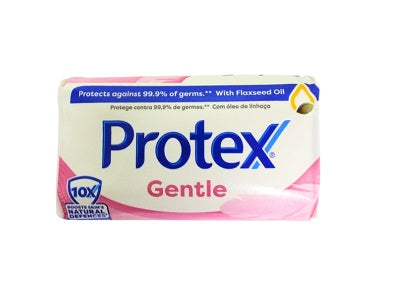 Protex Gentle soap bar pack, pink and blue branding