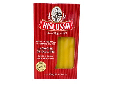 Riscossa lasagne pasta 500g, red boxed dried lasagne noodles