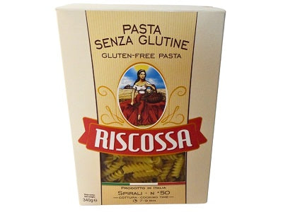 Gluten-free spirali pasta in Riscossa box, 340 g