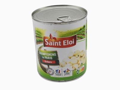 Saint Eloi canned mushrooms in metal can with pull-tab lid