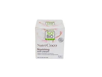 So Bio coco nourishing soft cream, 50 ml jar-style container with label