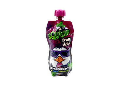 Squishy fruit drink blackcurrant 200ml pouch with pink cap