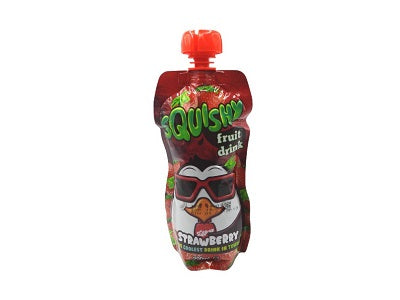 Squishy fruit drink strawberry 200ml pouch with red cap