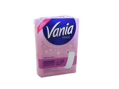 Vania Maxi feminine pads pack, 12 count, absorbent night pads