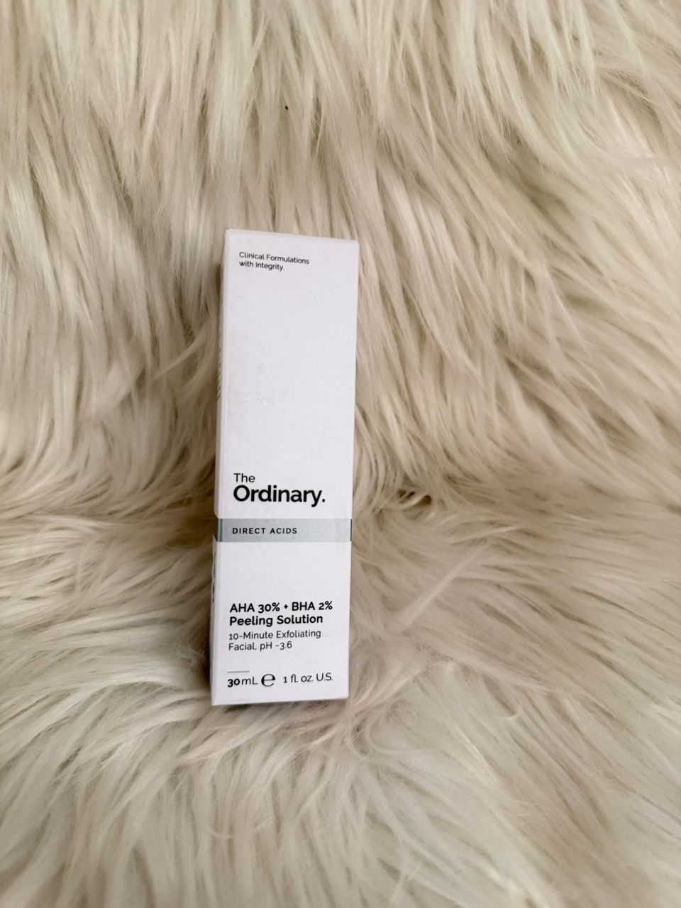 The Ordinary AHA 30% + BHA 2% peeling solution box, 30 mL