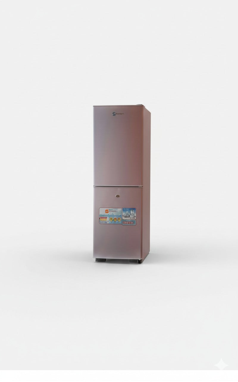 Sayona SRF-165 stainless steel double-door refrigerator with front control panel