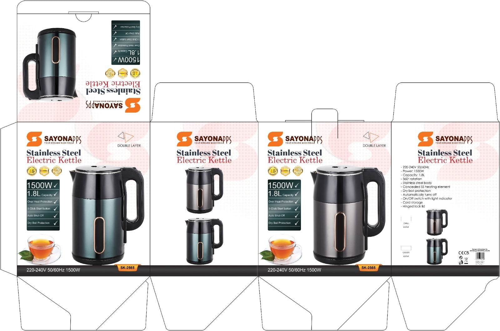3L electric kettle with matte black body and stainless steel accents