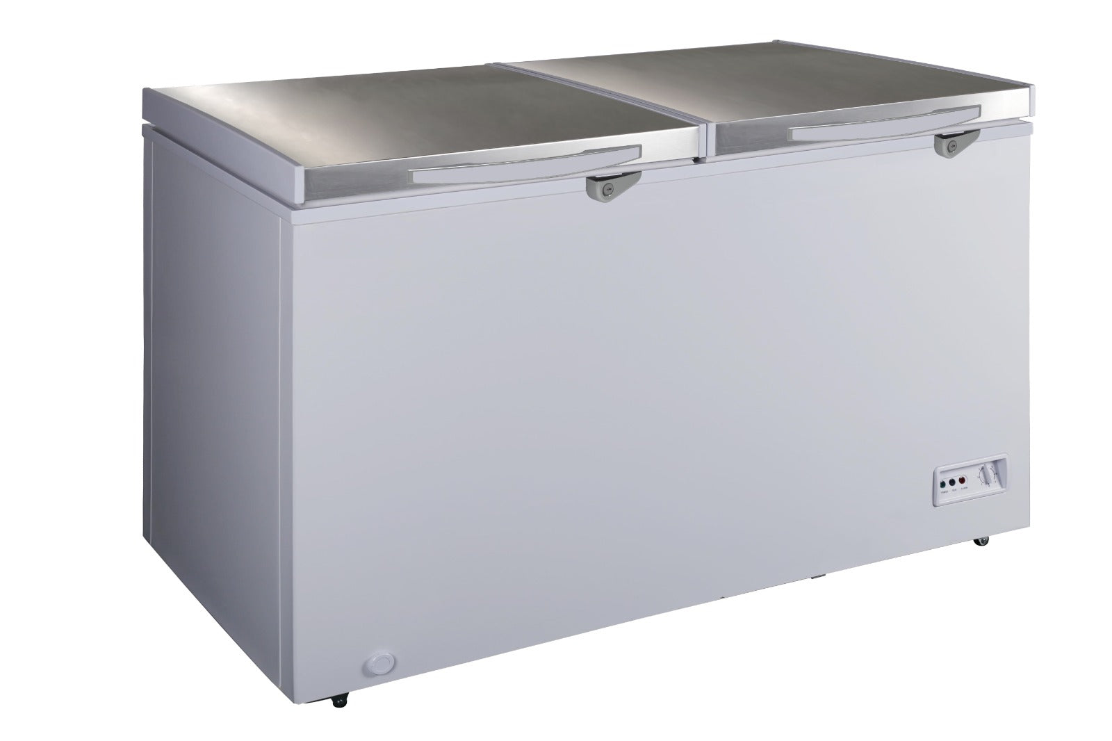 SAYONA chest freezer 560L, light gray cabinet with hinged lid