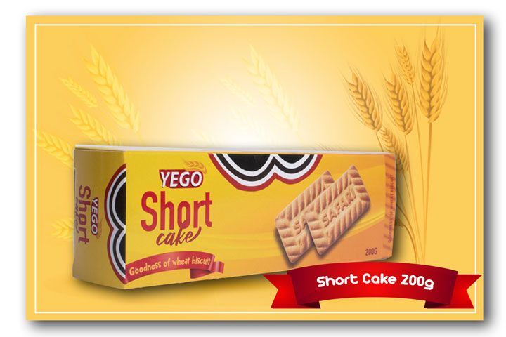Yego shortcake biscuit 200 g box with biscuit photo and wheat graphics