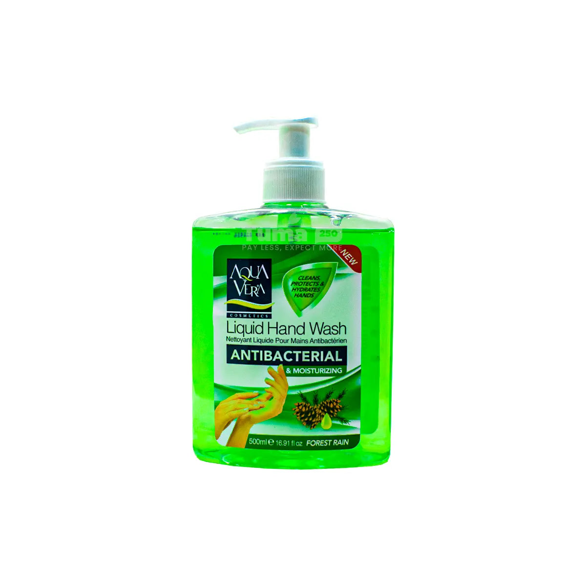 Antibacterial green liquid hand wash bottle with pump