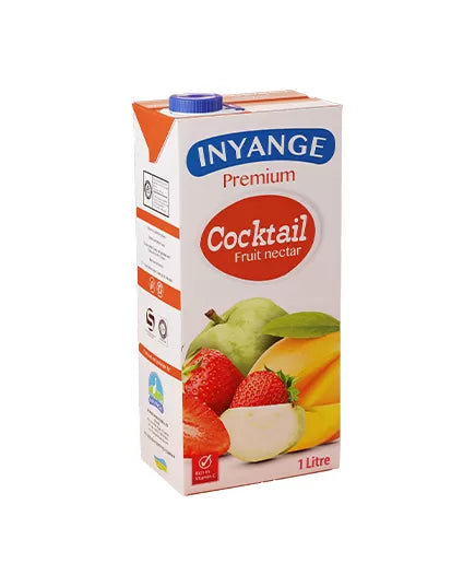 Inyange Premium Cocktail fruit nectar 1L juice carton, white with orange label