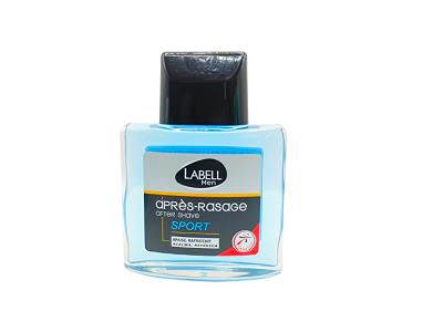 Label Aftershave Sport 100ml bottle with dark cap and blue label