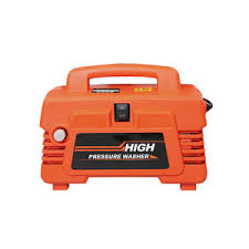 Orange portable high-pressure car washer machine with handle and front panel