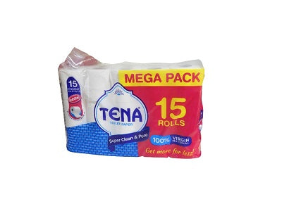 TENA toilet roll pack, Mega Pack with 15 rolls