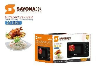 Microwave oven with black door and control panel, SAYONAPPS model SMO-2492