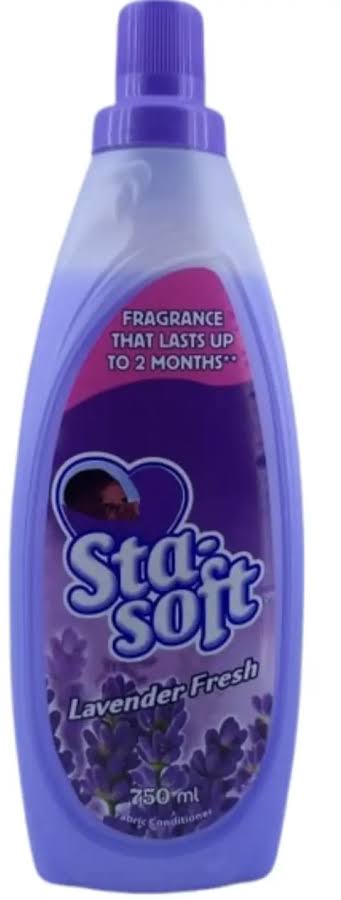 Sta Soft fabric softener bottle, Lavender Fresh scent, 750 ml, purple cap