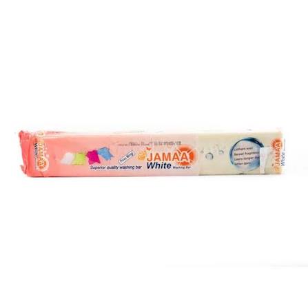 Jama white bar soap in pink and blue wrapper, 1 kg