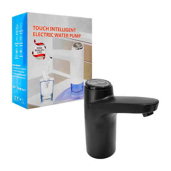 Black electric touch water pump faucet with round control top