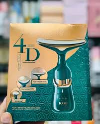 4D massager retail box with dark teal and rose-gold design
