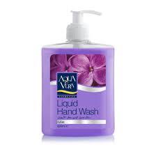 Purple flower liquid hand wash bottle with pump