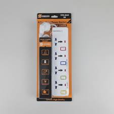 4-way multi power socket with four AC outlet ports and switch