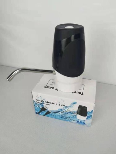 Touch electric countertop pump with black housing and chrome spout