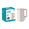 Electric kettle with brushed stainless steel body and handle, 1.7L capacity