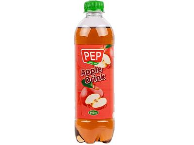 PEP apple drink juice bottle, 500 ml, green cap, red label