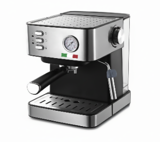 Stainless steel coffee maker SEM-4269 with steam arm, portafilter handle, control knob