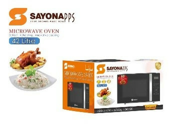 Microwave oven with digital control panel and black glass door